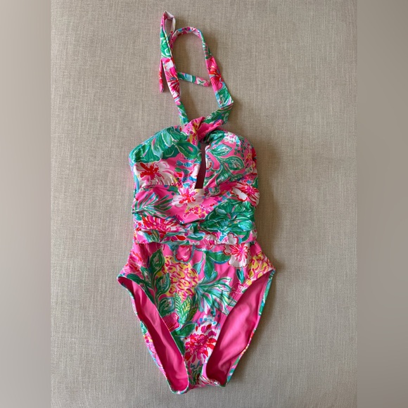 Lilly Pulitzer Other - Lilly Pulitzer Ledger Halter One Piece Swimsuit Multi Journey to the Jungle